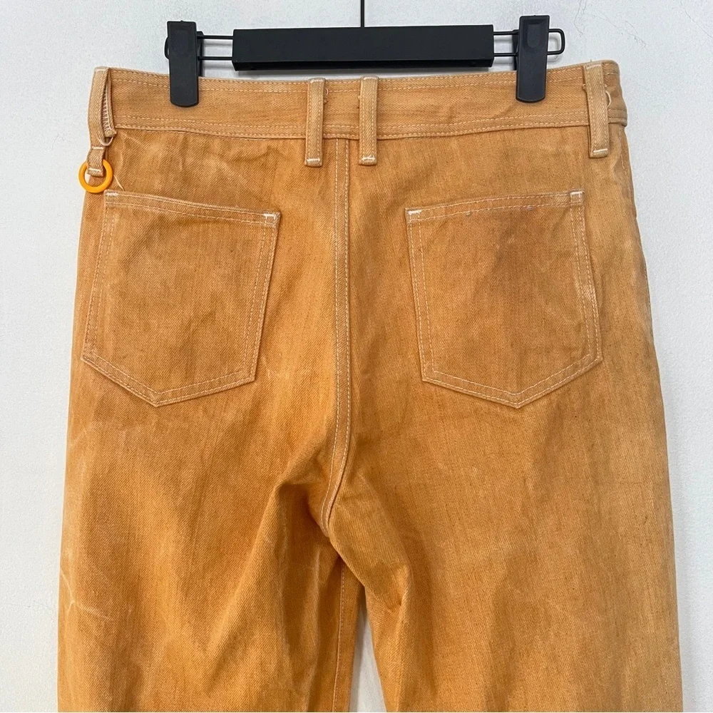 Simon Miller Wide Leg High Rise Denim Jeans Size 29 Gold Orange 100% Cotto - Picture 4 of 15